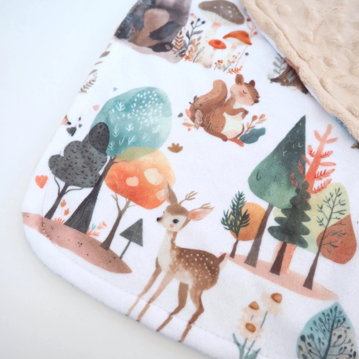 Mini Minky Blanket Enchanted Forest Honey Lemonade 