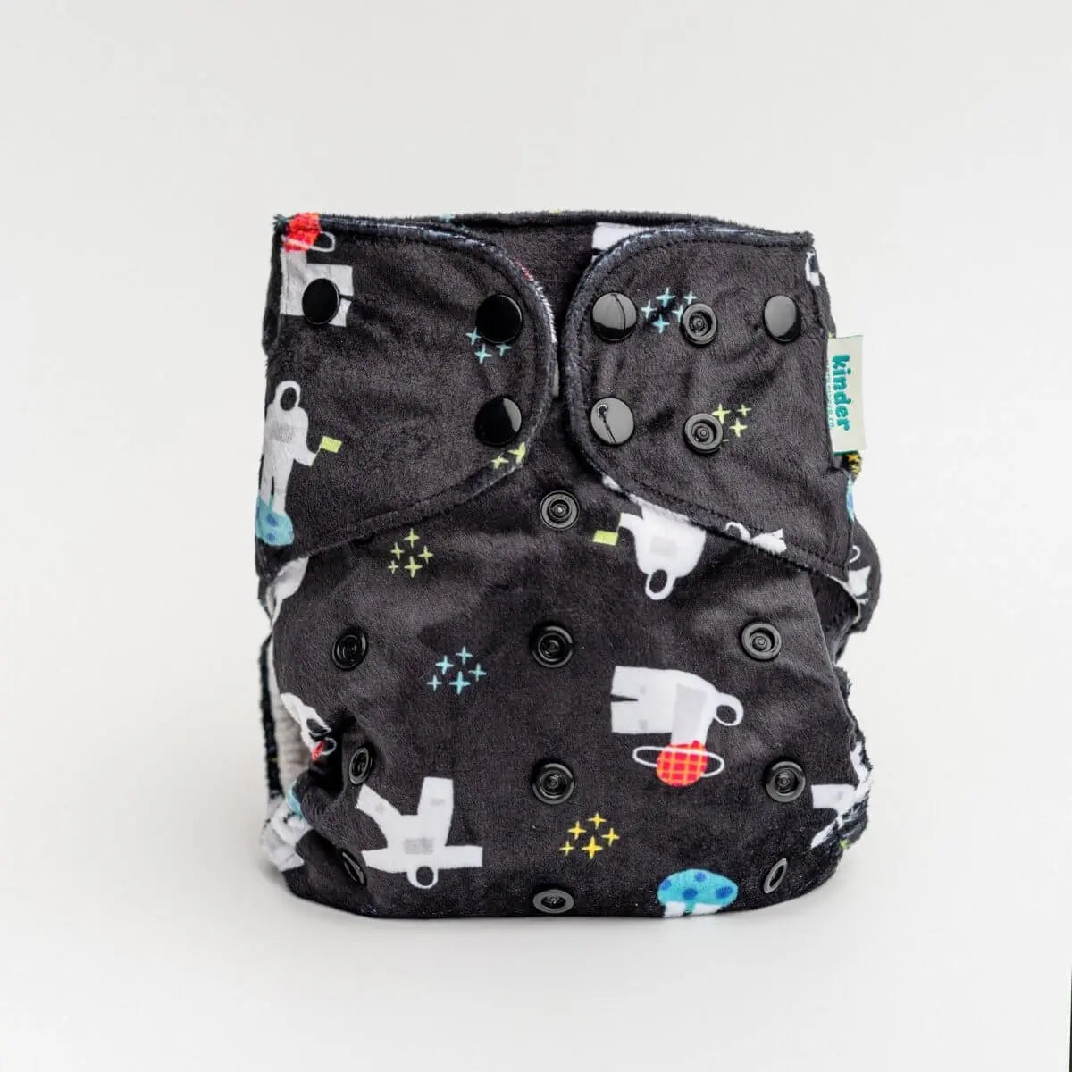 Kinder Cloth Diaper Co. Minky Fleece Cloth Diaper - Patterned Lounger with Wicking Jersey - Everetts Place Boutique - 