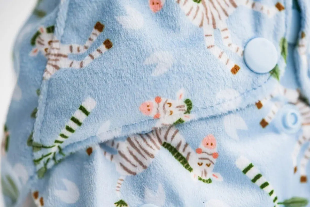 Patterned Lounger Pocket Cloth Diaper — Minky Fleece with Athletic Wicking Jersey - Everetts Place Boutique - Pocket Diaper