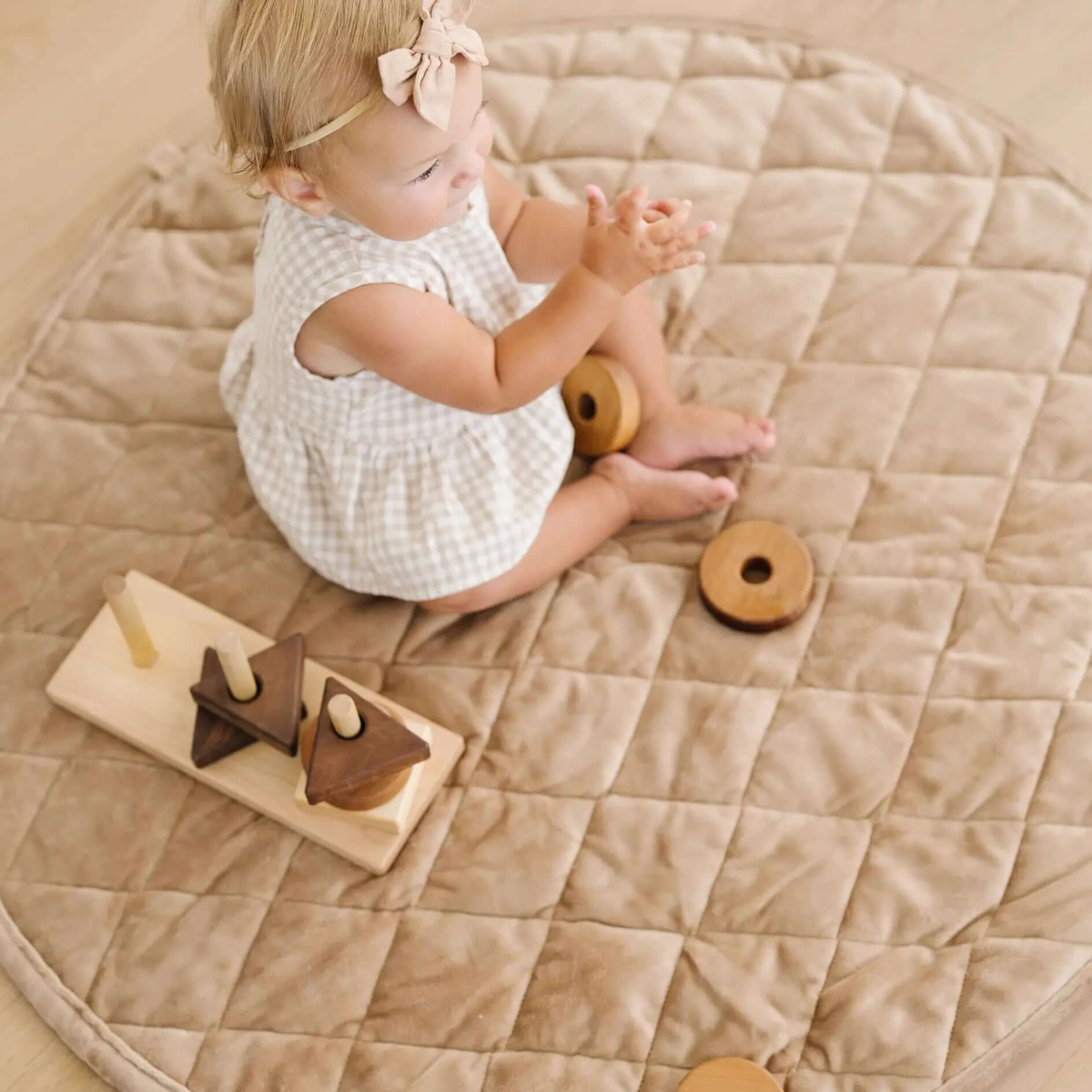 Saranoni Minky Play Mat Circle Quilted Baby Activity Mat Saranoni - Everetts Place Boutique - 