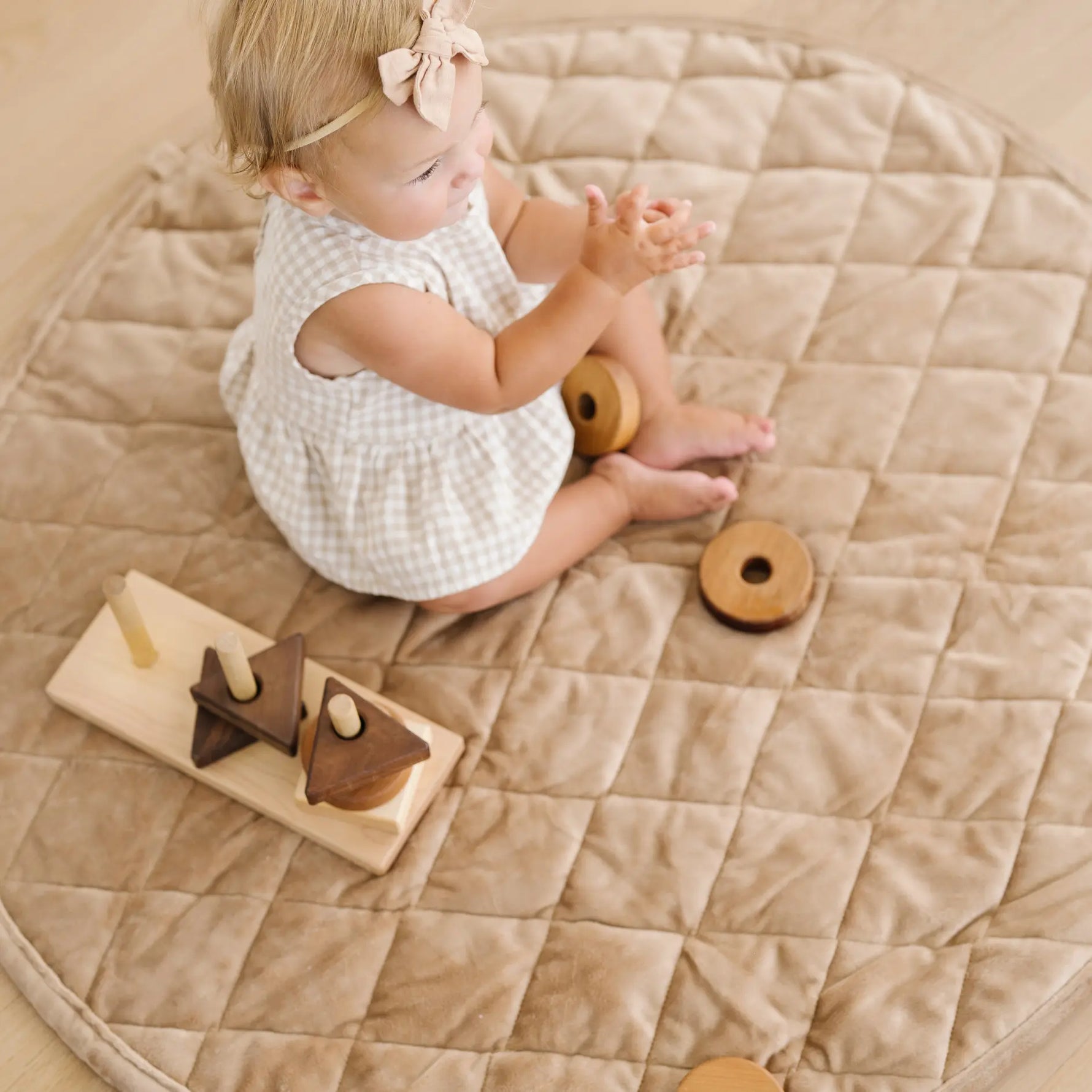 Minky Play Mat Circle Quilted Baby Activity Mat Saranoni Saranoni Everetts Place Boutique