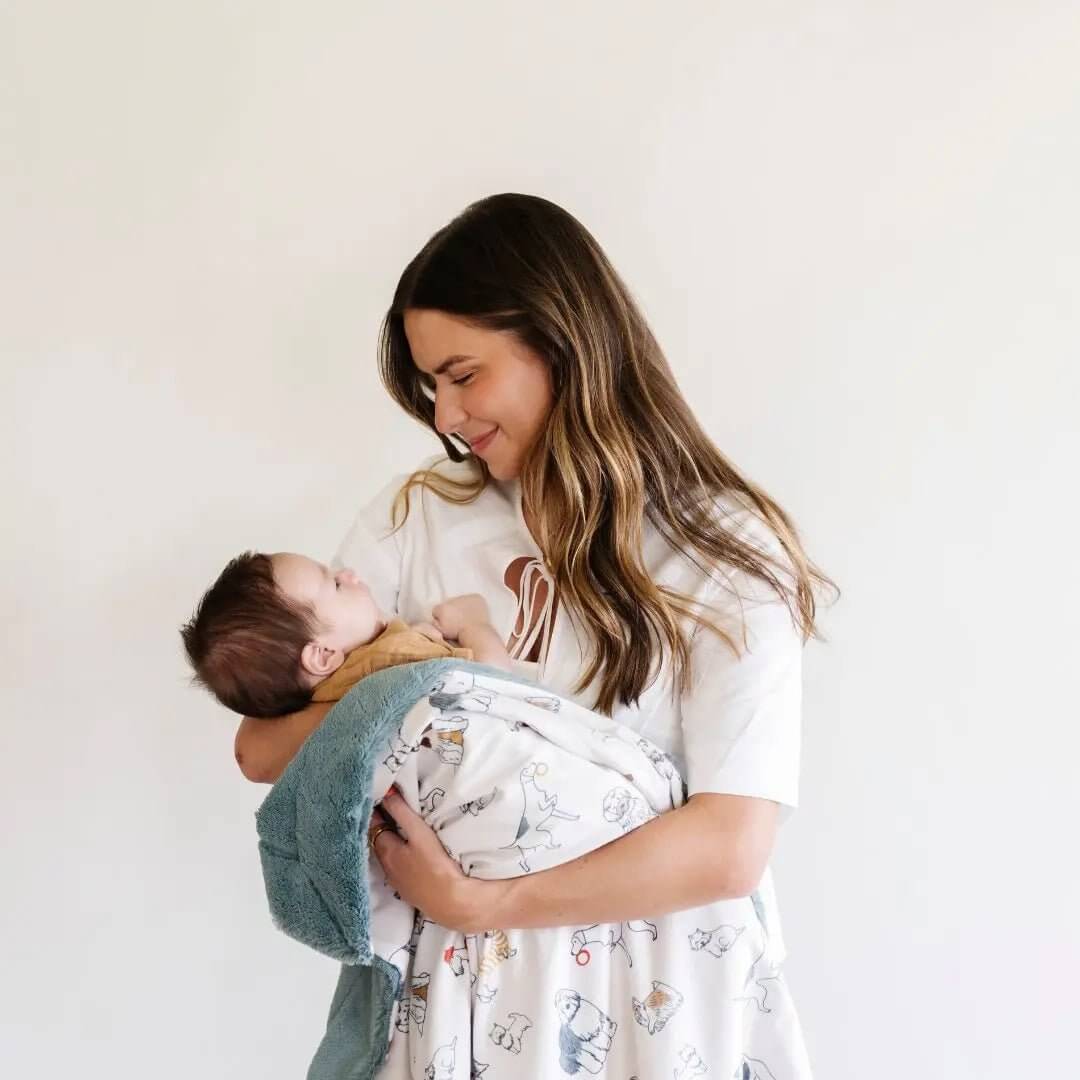 Saranoni Minky and Lush Receiving Blankets Dual Textured Cozy - Everetts Place Boutique - 