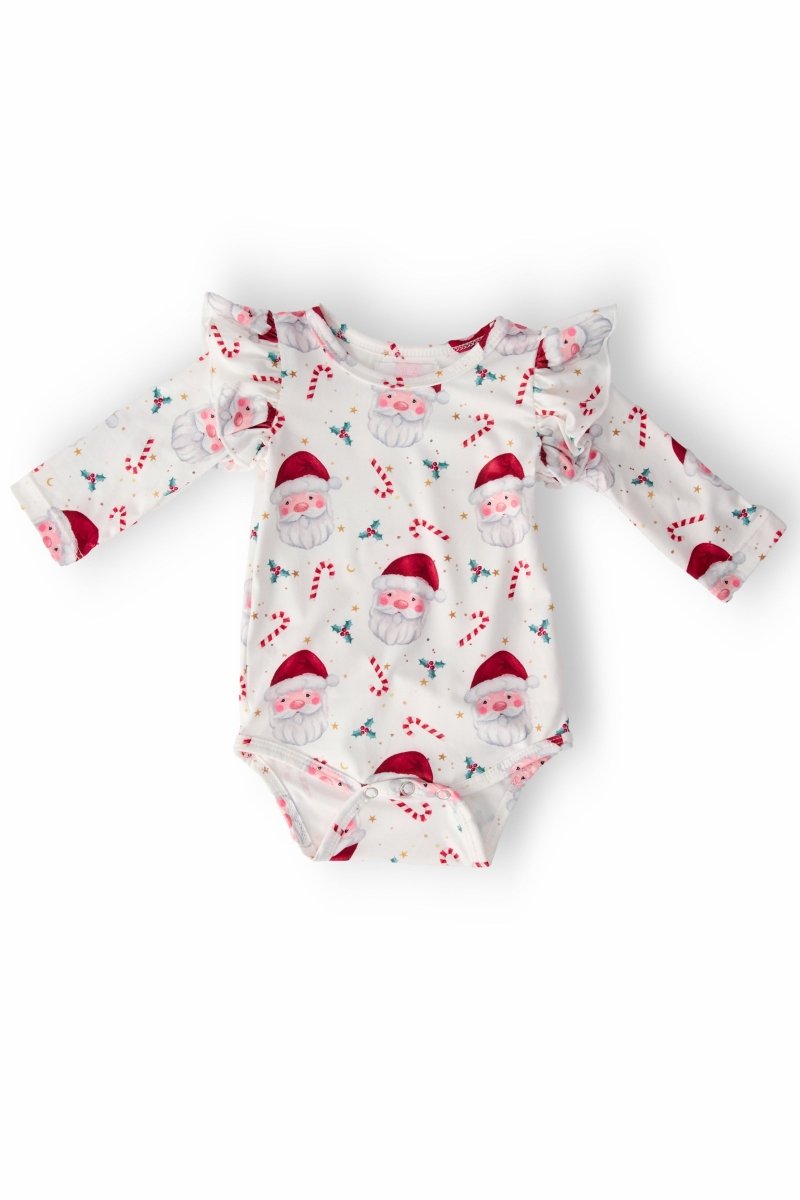 Mila & Rose ® Mistletoe Magic Long Sleeve Flutter Bodysuit For Baby - Everetts Place Boutique - 