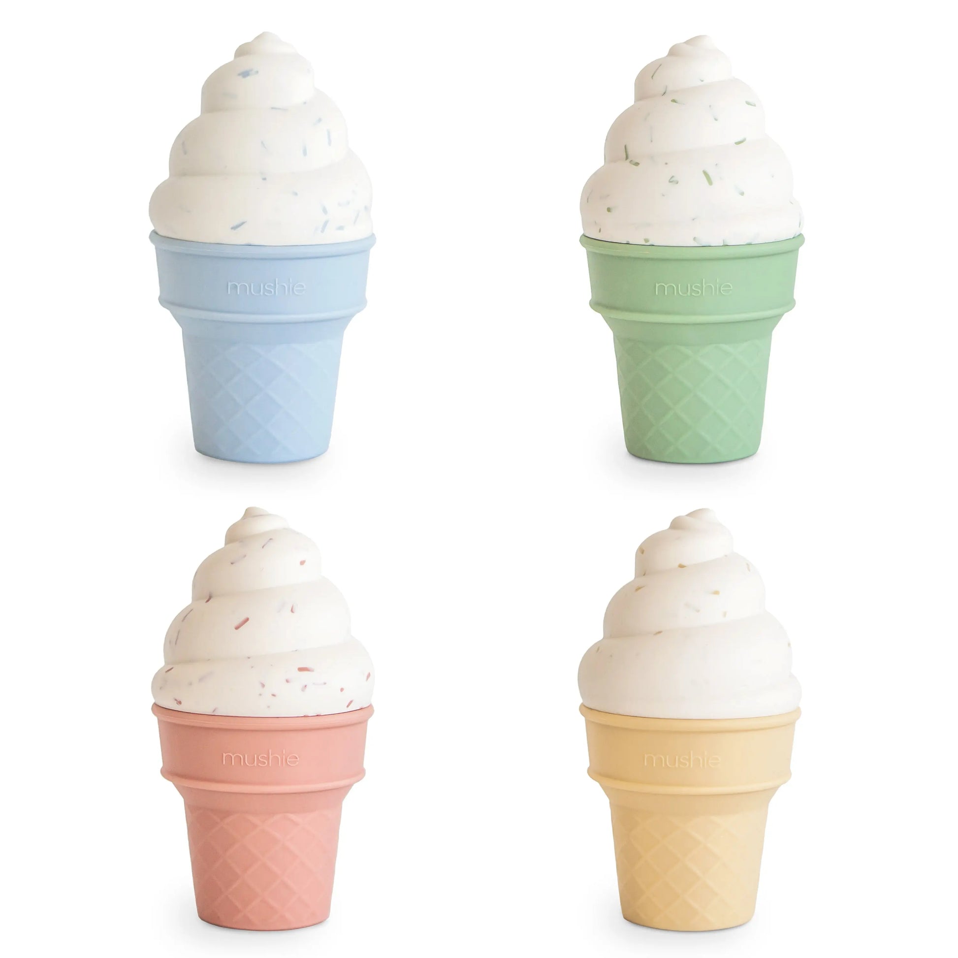 Mix And Match Ice Cream Toy Set For Kids Squeezable Silicone Playset Mushie