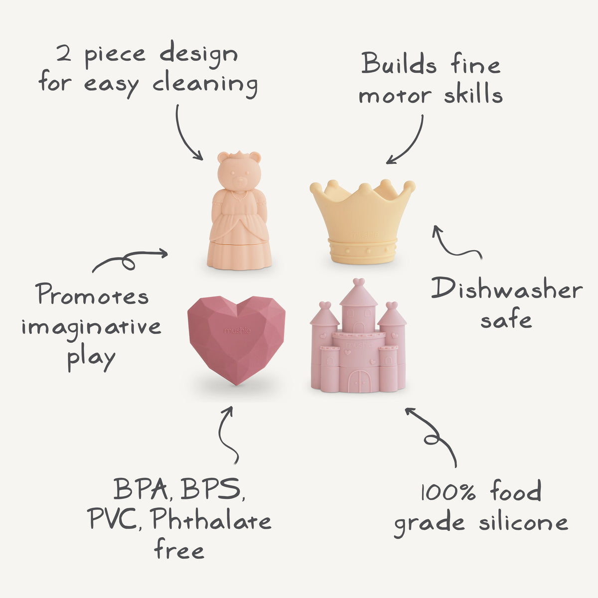 Mushie Mold Free Bath Play Set. Organic baby bath toys.