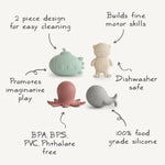 Mushie Mold Free Bath Play Set. Safe, natural baby bath toys.