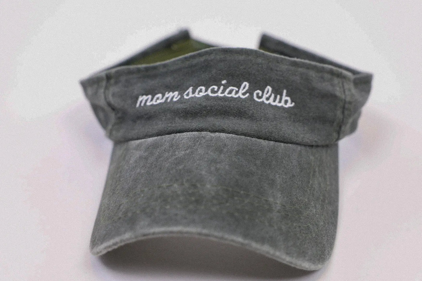 Mom Social Club Vintage Green Visor Hat For Summer Moms Charlie Lou Baby Everetts Place: Online Boutique