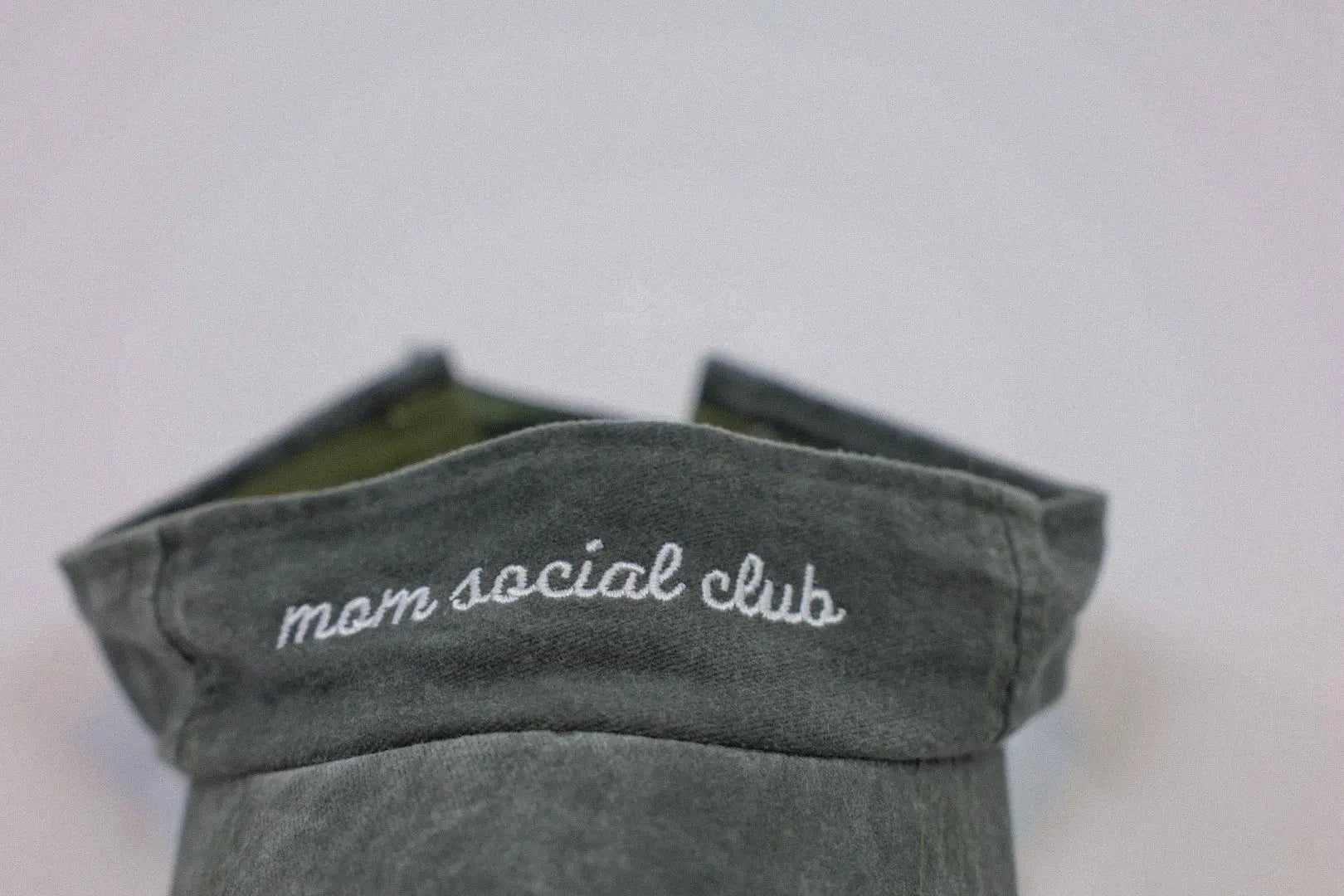 Mom Social Club Vintage Green Visor Hat For Summer Moms Charlie Lou Baby Everetts Place: Online Boutique