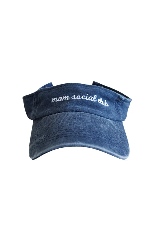Mom Social Club Visor Vintage Blue Sun Hat For Summer Charlie Lou Baby Everetts Place: Online Boutique