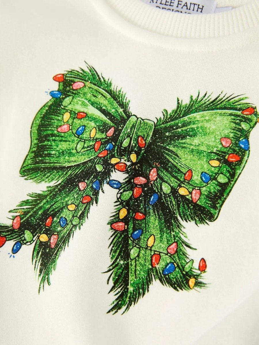 Mommy And Me Christmas Bow Print Romper Green Furry Bottoms Rylee Faith Designs Everetts Place Boutique