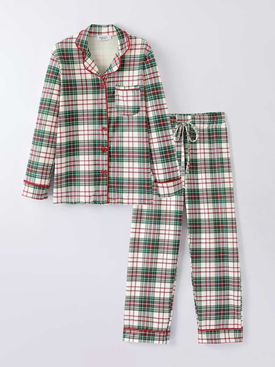 Rylee Faith Designs Mommy And Me Christmas Plaid Pajamas Set With Long Sleeves - Everetts Place Boutique - 