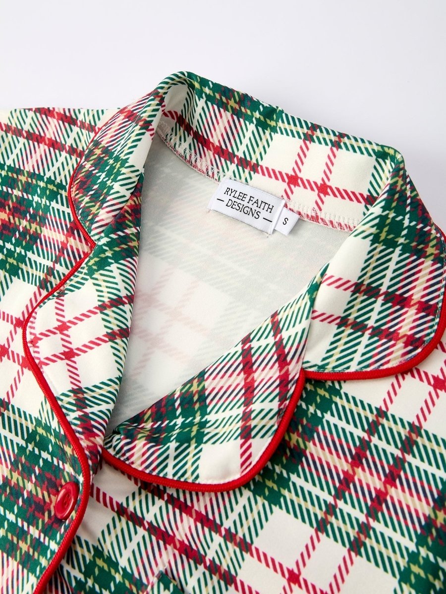 Rylee Faith Designs Mommy And Me Christmas Plaid Pajamas Set With Long Sleeves - Everetts Place Boutique - 
