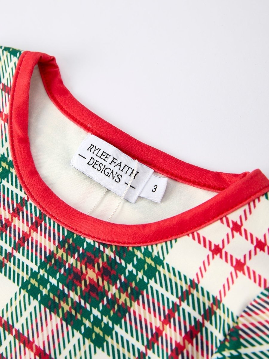 Rylee Faith Designs Mommy And Me Christmas Plaid Pajamas Set With Long Sleeves - Everetts Place Boutique - 