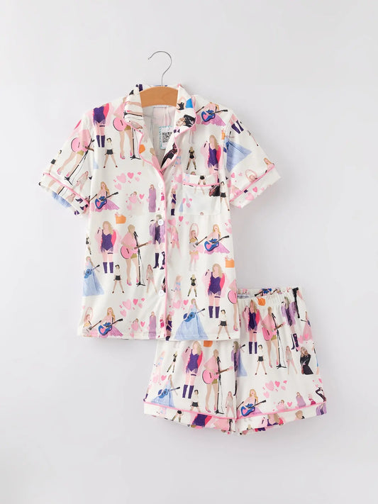 Mommy Me TS Printed Adult Pajamas Set Rylee Faith Designs