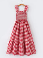 Rylee Faith Designs Mommy & Me Adult Dress – Red Plaid Sleeveless Outfit for Party - 
