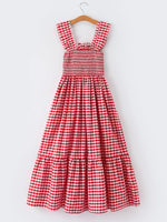 Rylee Faith Designs Mommy & Me Adult Dress – Red Plaid Sleeveless Outfit for Party - 