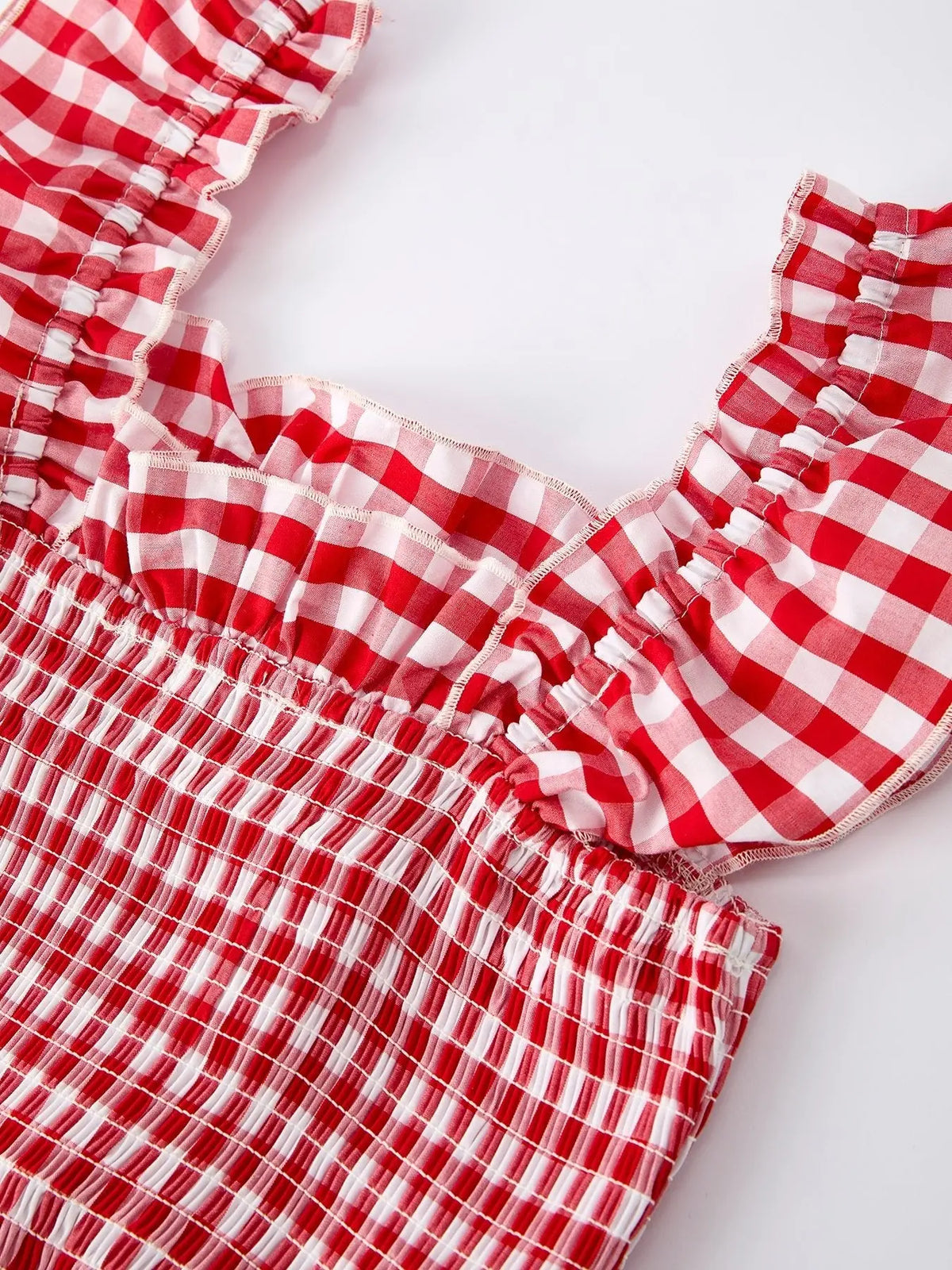 Rylee Faith Designs Mommy & Me Adult Dress – Red Plaid Sleeveless Outfit for Party - 
