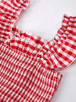 Rylee Faith Designs Mommy & Me Adult Dress – Red Plaid Sleeveless Outfit for Party - 