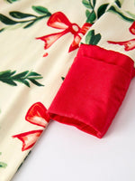 Mommy & Me Christmas Bow and Holly Print Pajama Girls Romper Rylee Faith Designs Everetts Place Boutique