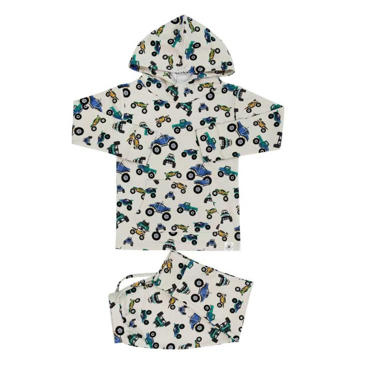 Sweet Bamboo Monster Mash Kids Hooded Jogger Set Plush Cozy Loungewear - Everetts Place Boutique - 