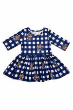 Montana State University Plaid Bobcat 3/4 Sleeve Twirl Bodysuit by Mila & Rose ®