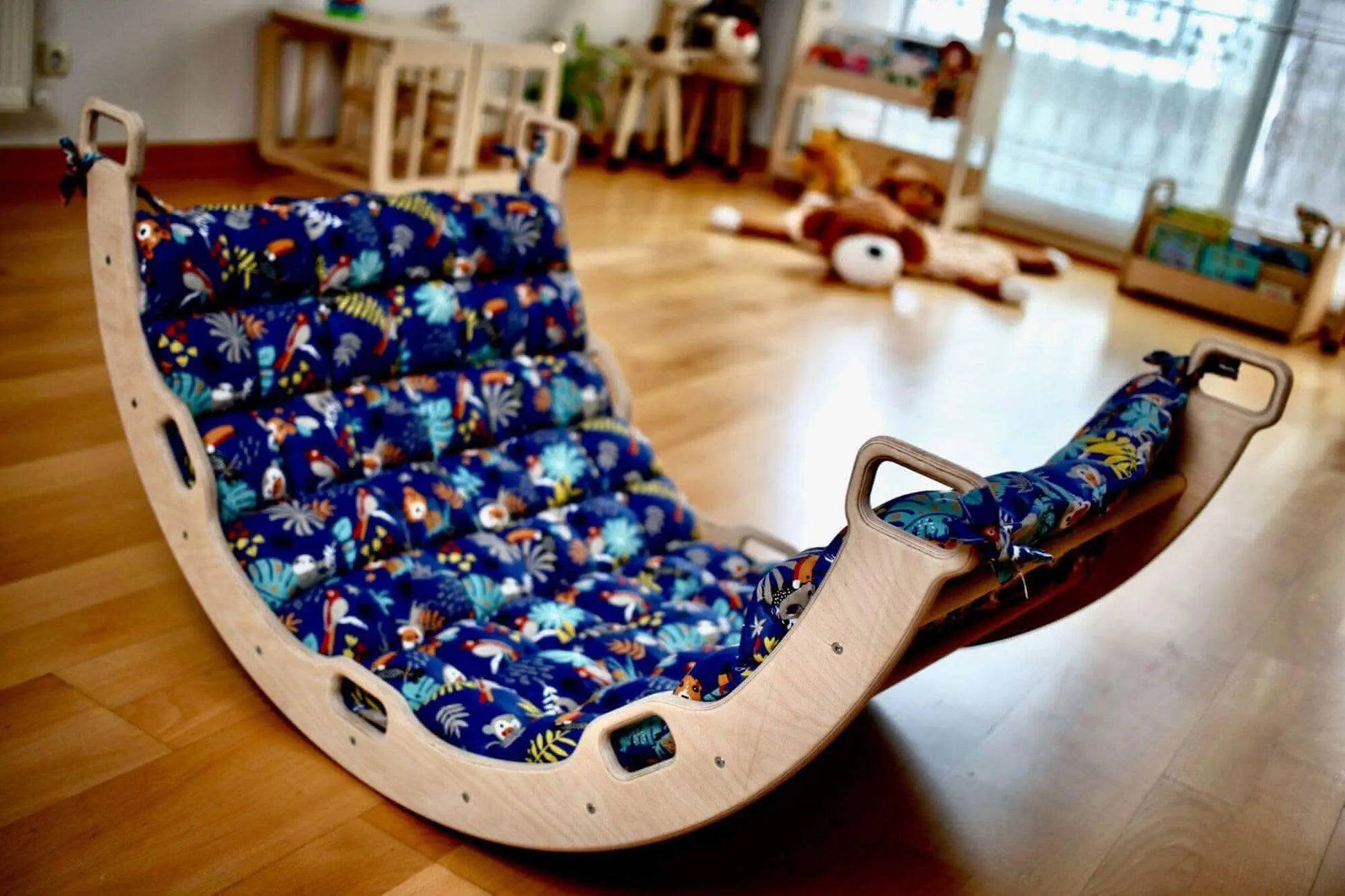 Montessori Arch Swing Set With XL Forest Design Pillow Kidodido Everetts Place: Online Boutique