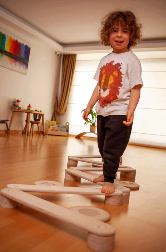 Montessori Balance Beam and Stepping Stones Set for Kids Kidodido Everetts Place: Online Boutique