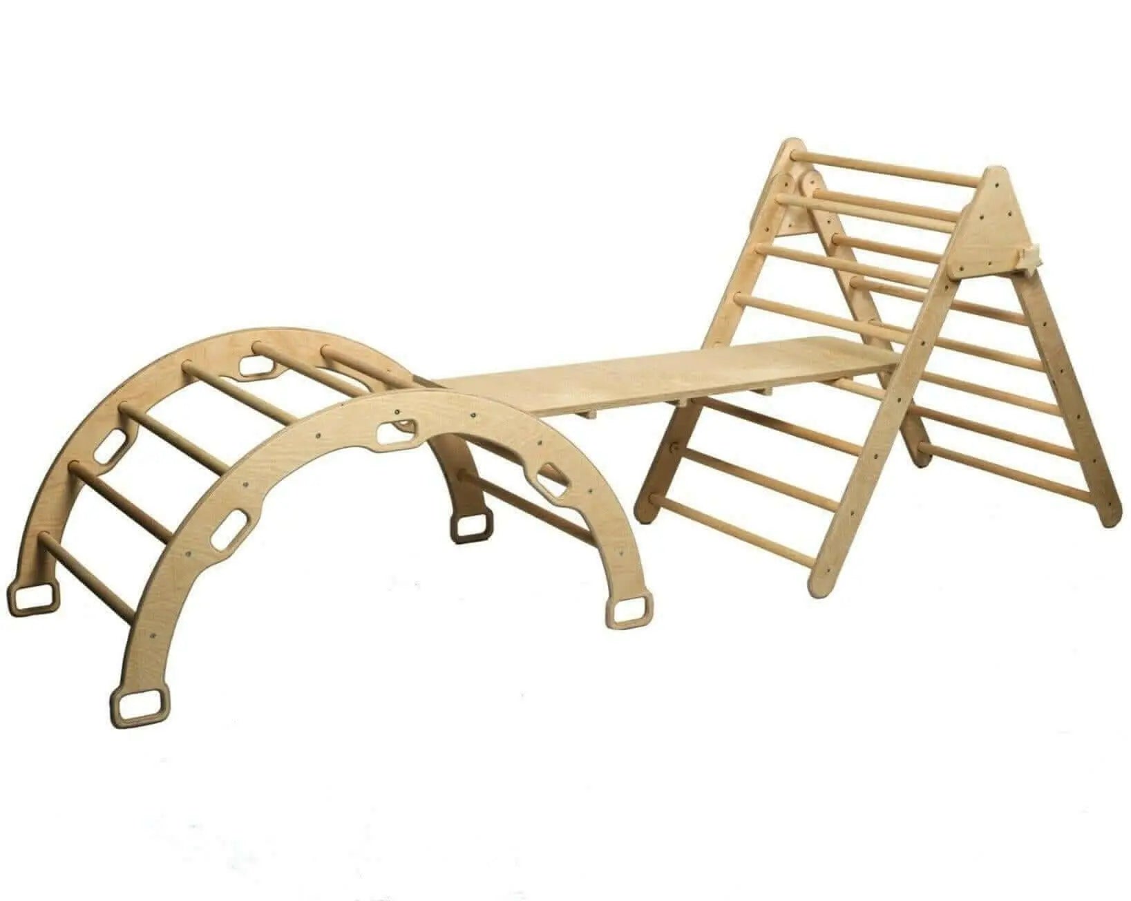 Kidodido Montessori Climbing Set Pikler Triangle Climbing Arch Ramp - Toys & Games > Outdoor Play Equipment > Swing Sets & Playsets Activity Gym Sets