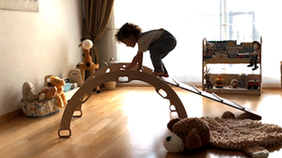 Montessori Climbing Set / Pikler Triangle, Climbing Arch & Ramp / 3 Pieces Set Kidodido
