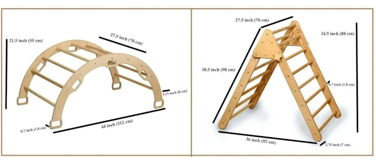 Kidodido Montessori Climbing Set Pikler Triangle Climbing Arch Ramp - Everetts Place Boutique
