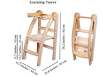Kidodido Montessori Foldable Toddler Tower For Safe Home Learning - Furniture > Baby & Toddler Furniture > High Chairs & Booster Seats Learning Towers