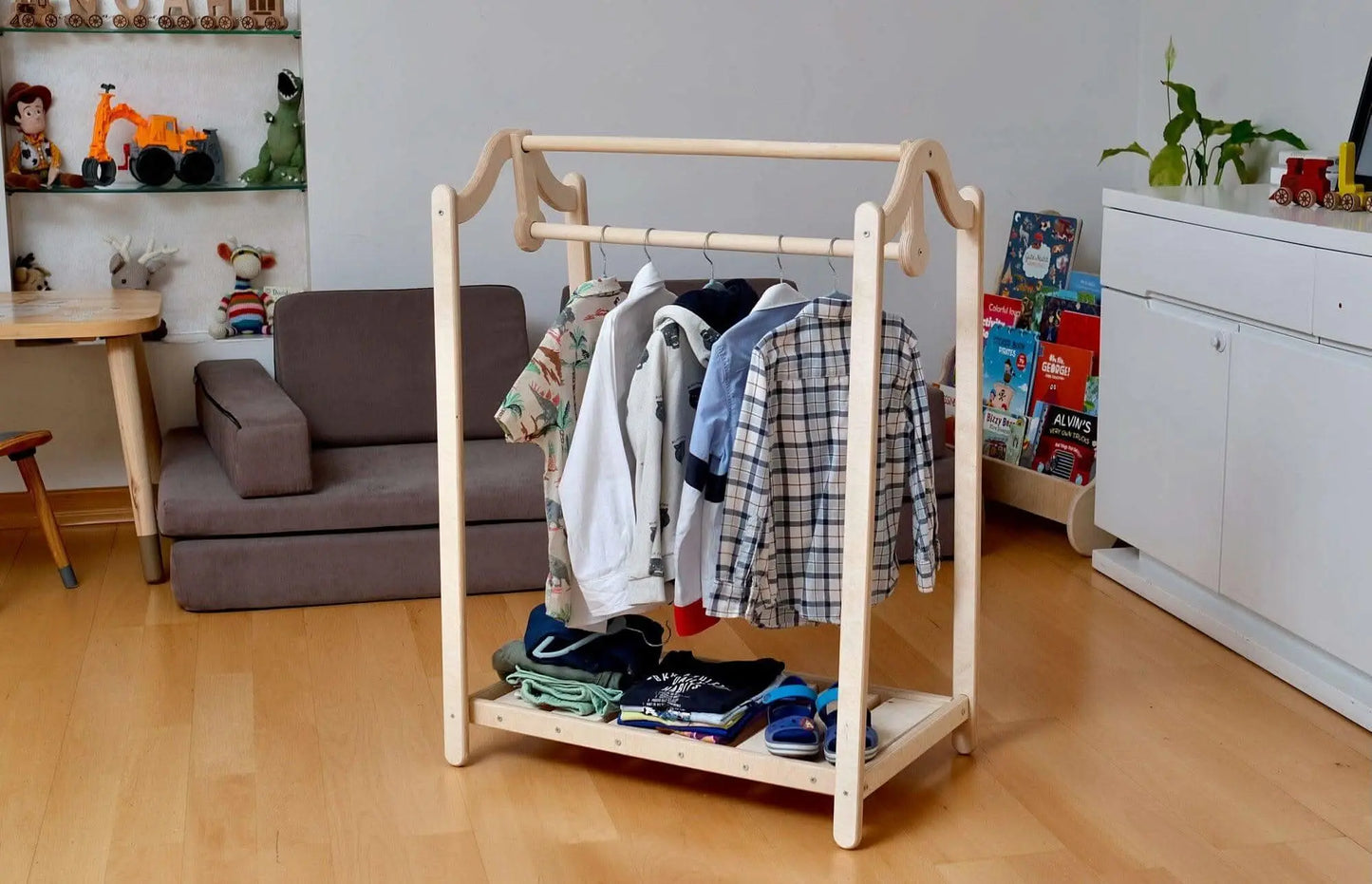 Kidodido Montessori Wooden Kids Clothing Rack Kidodido Wardrobe - Home & Garden > Household Supplies > Storage & Organization > Clothing & Closet Storage > Closet Organizers & Garment Racks > Garment Racks Clothing Rack