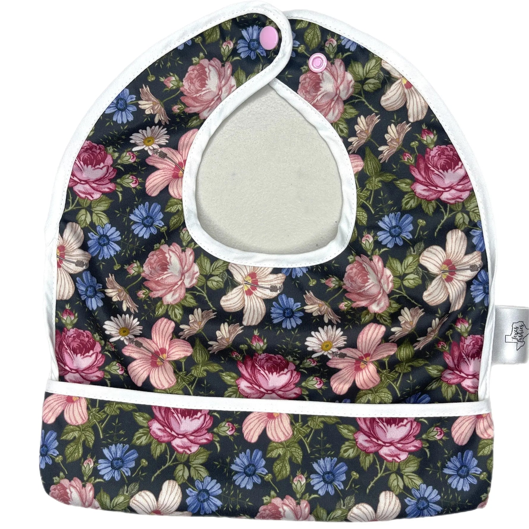 Texas Tushies Morgan Floral The Flip Bib With Pocket By Texas Tushies -
