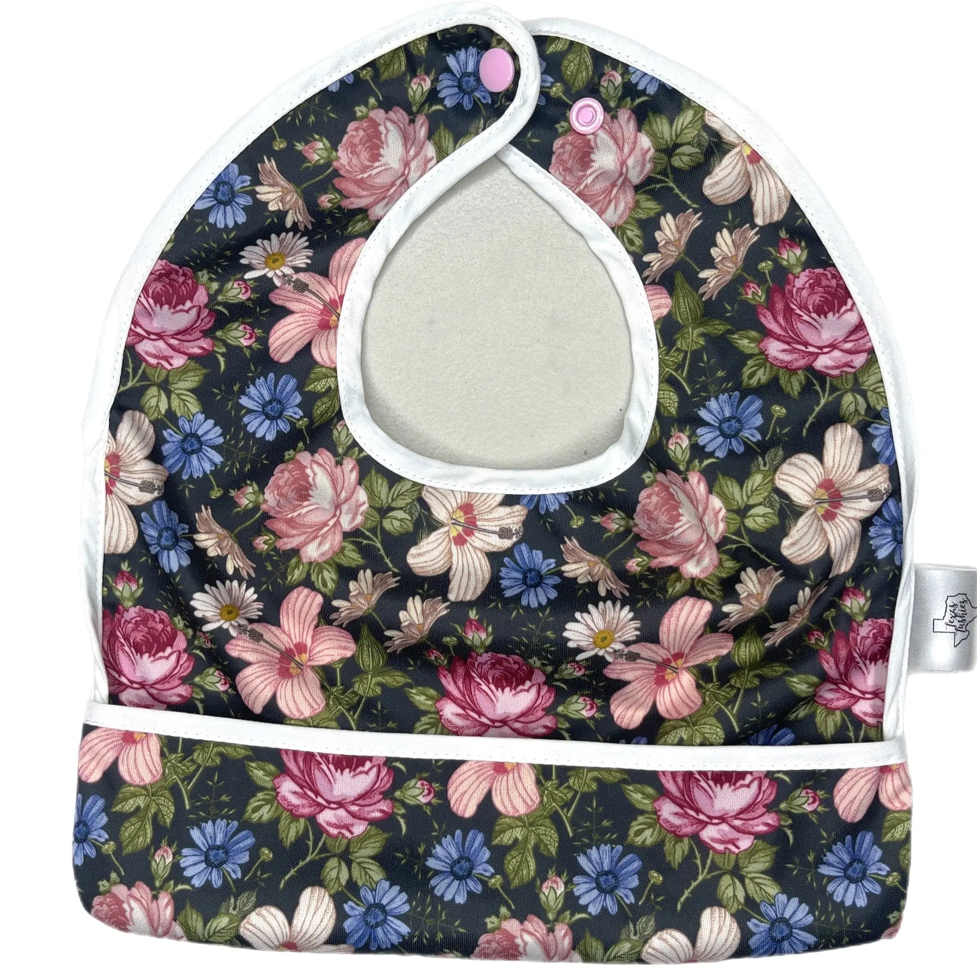 Morgan Floral The Flip Bib With Pocket By Texas Tushies Texas Tushies Everetts Place: Online Boutique