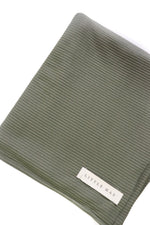 Moss Ribbed Stretch Swaddle Baby Blanket Little Mae And Co Little Mae & Co Everetts Place: Online Boutique