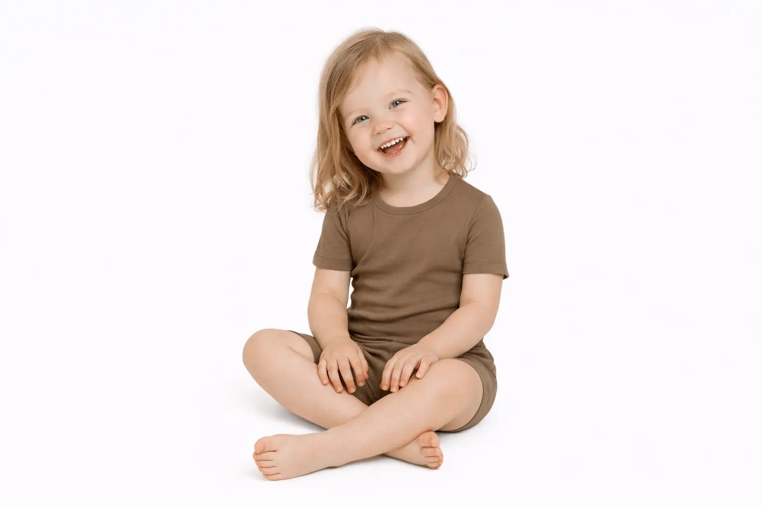 Mossy Gold, Bamboo Two Piece Short Sleeve & Shorts Pajama Set - Sleeve, Skin, Shoulder, Happiness, Neck | Everetts Place