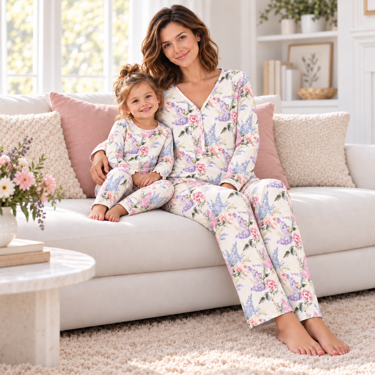 Bamboo Women's Pajama Set - Watercolor Floral by Tesa Babe