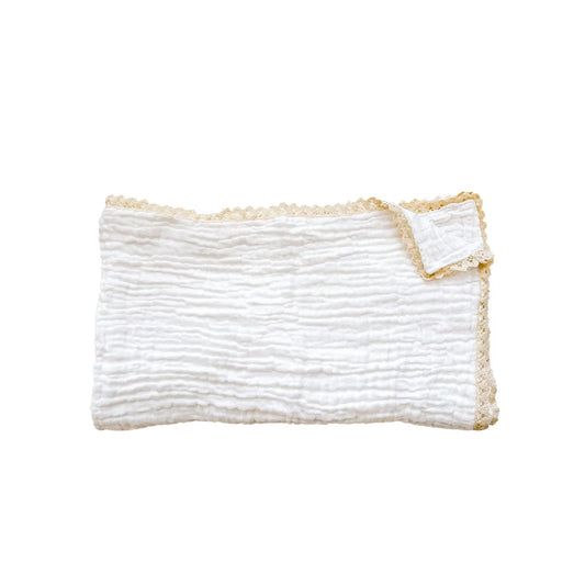 Muslin 6-Layer Blanket - Cream Lace Harp Angel Boutique