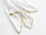 Harp Angel Boutique Luxury Muslin Baby Blanket with Cream Lace for Gentle Infant Comfort - Baby & Toddler > Swaddling & Receiving Blankets Swaddle