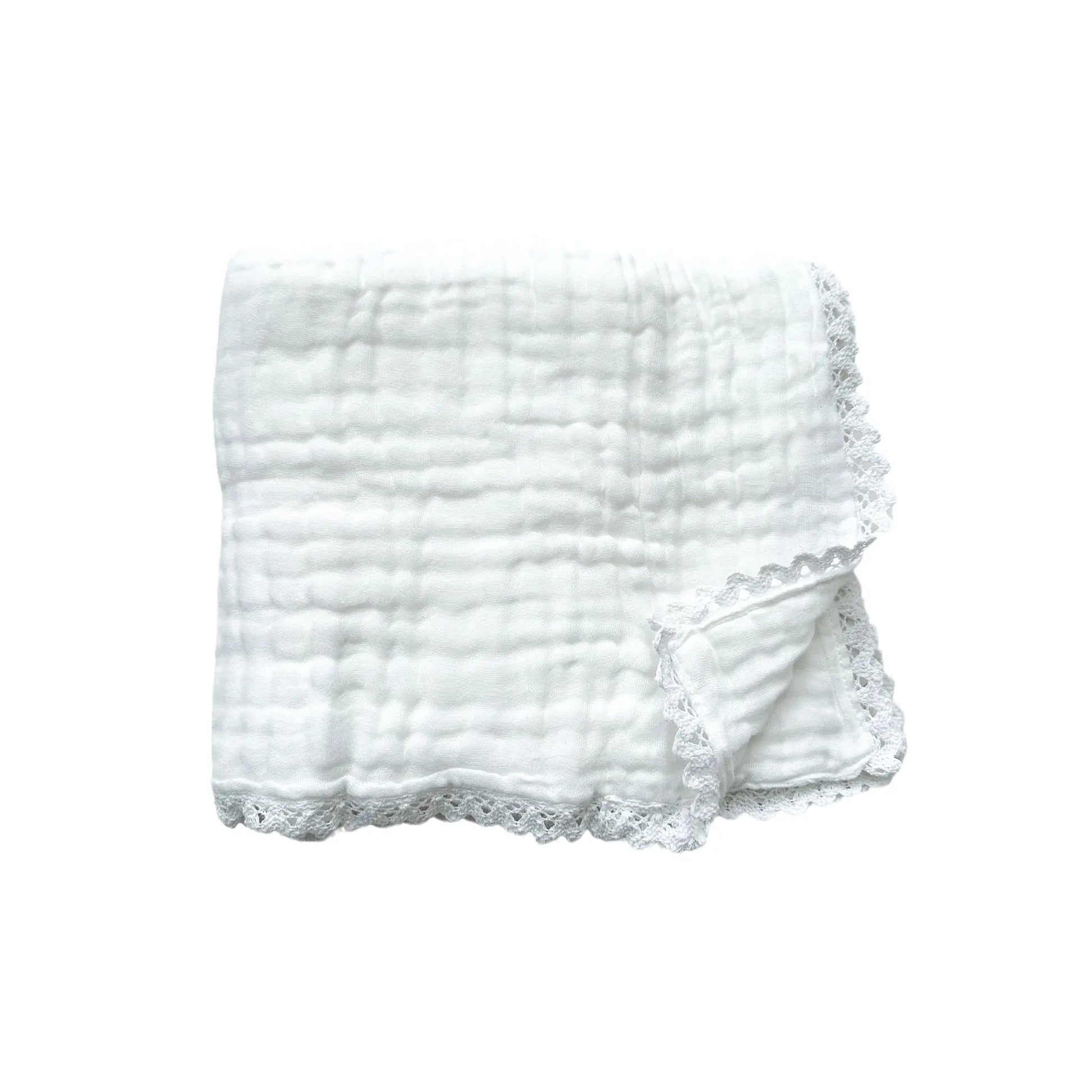 Muslin 6-Layer Blanket - White Lace Harp Angel Boutique