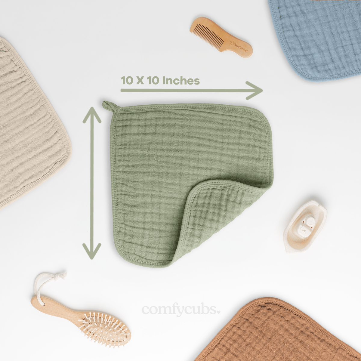 Comfy Cubs Muslin Baby Washcloths Premium Multi Boy Pack Comfy Cubs - Everetts Place Boutique - 