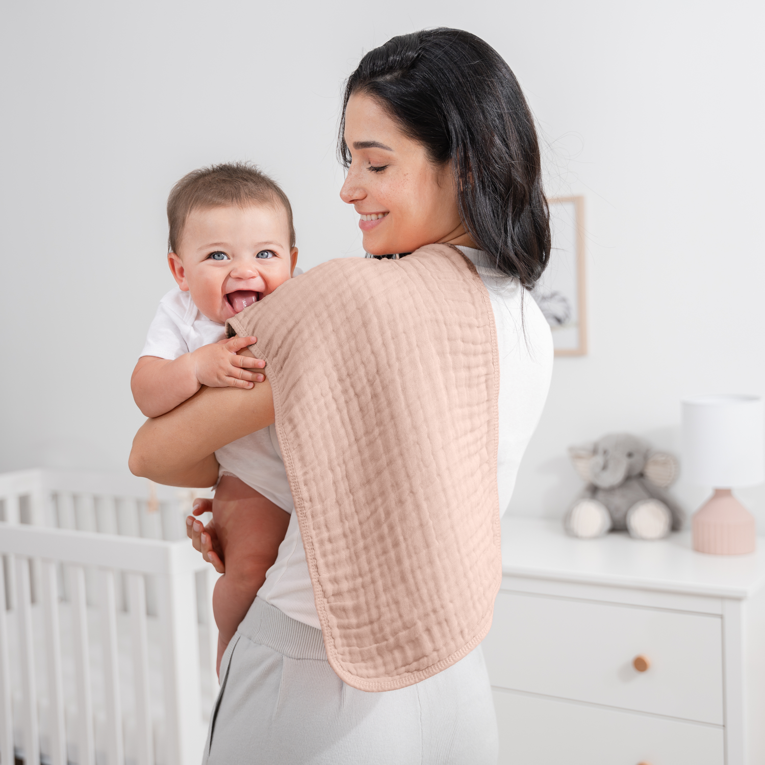 Muslin Burp Cloths Blush for Newborn Baby Essentials Comfy Cubs Everetts Place: Online Boutique