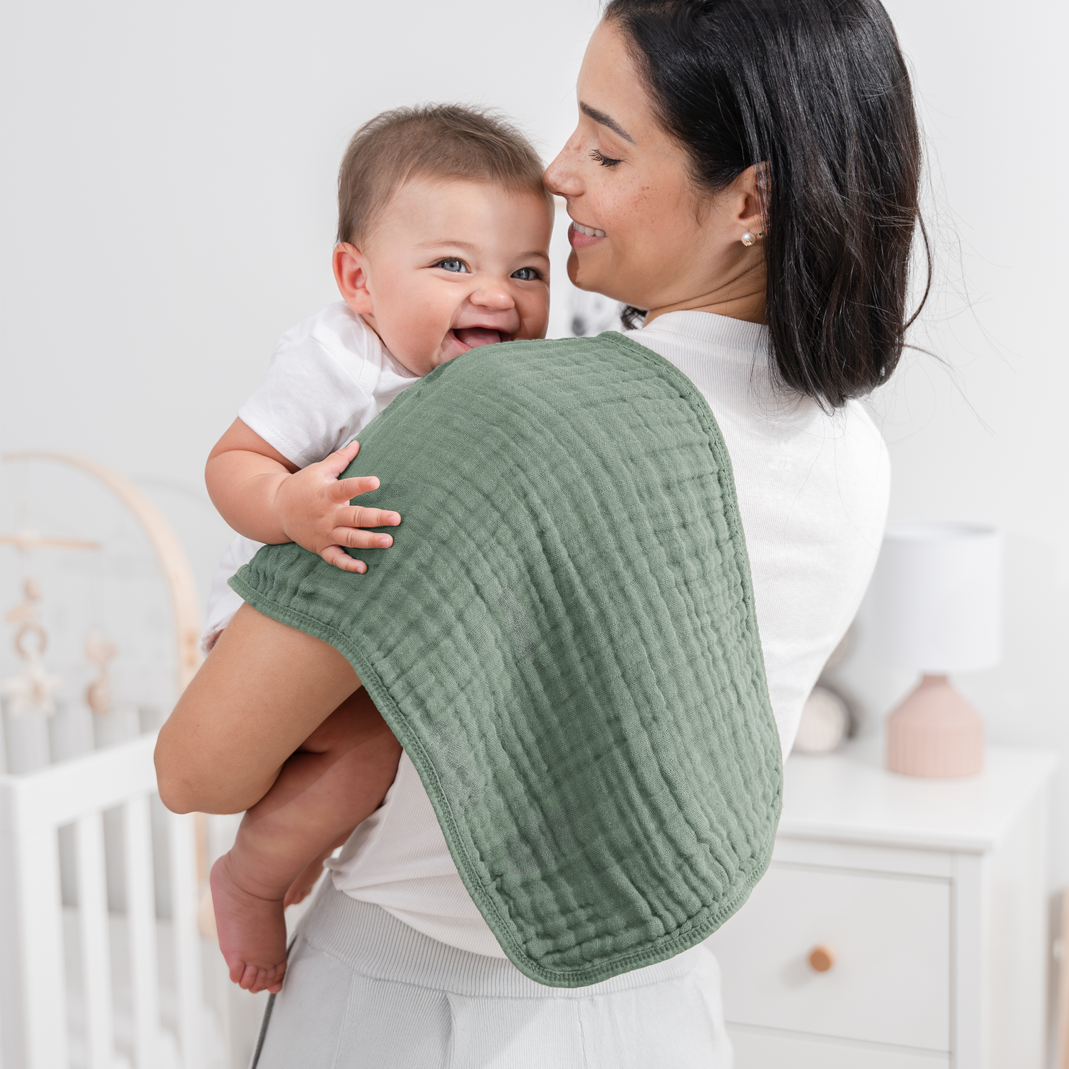 Muslin Burp Cloths Fern By Comfy Cubs Unisex Baby Gift Comfy Cubs Everetts Place: Online Boutique