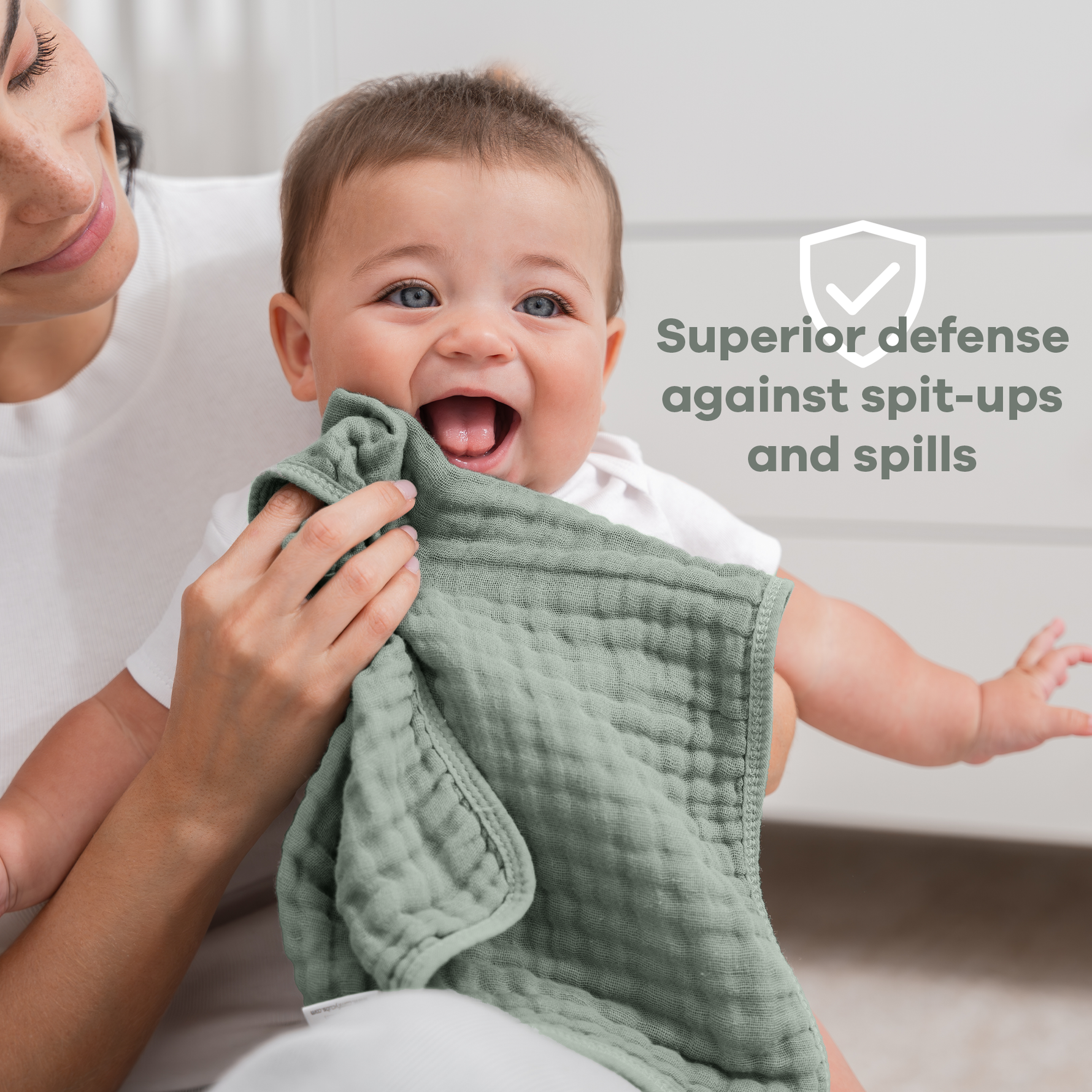 Muslin Burp Cloths Fern By Comfy Cubs Unisex Baby Gift Comfy Cubs Everetts Place: Online Boutique