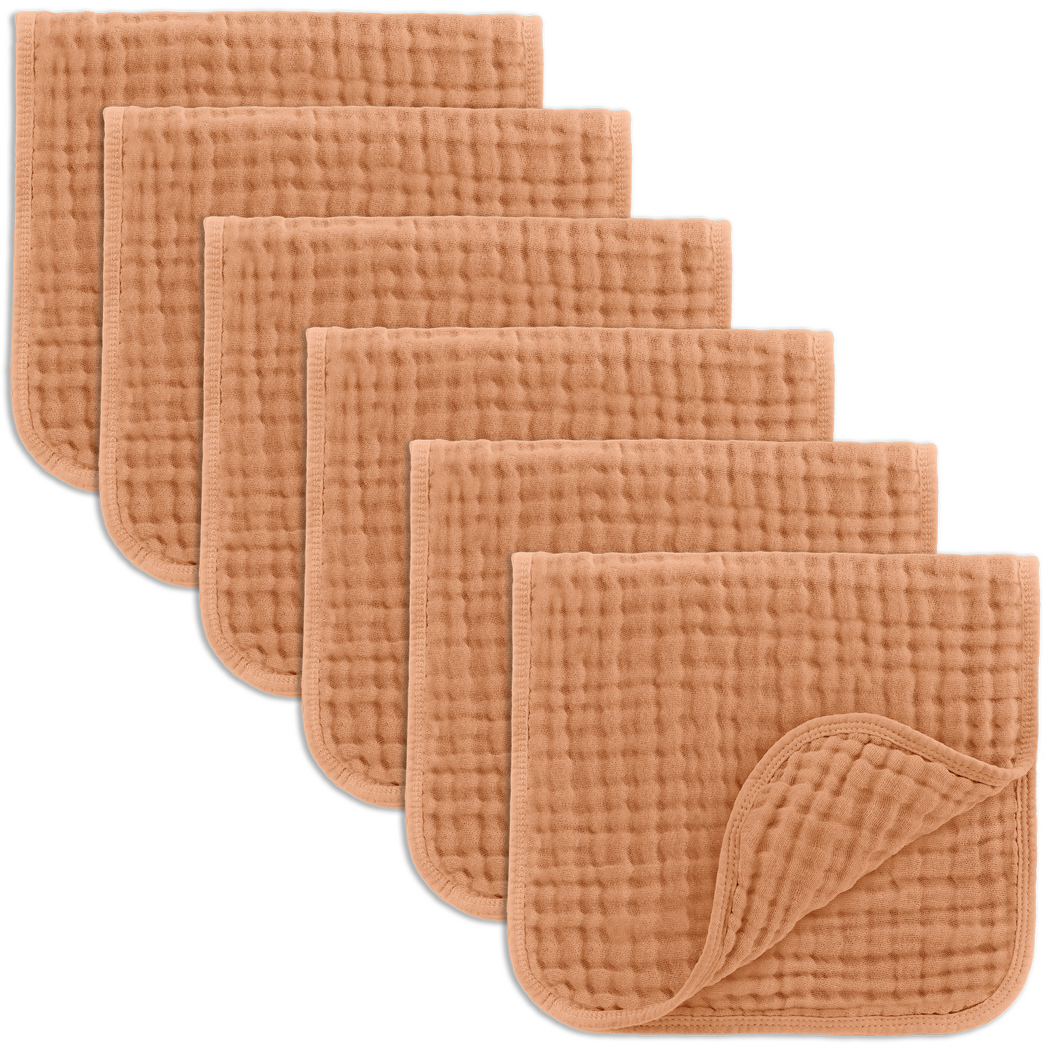 Muslin Burp Cloths In Caramel For Newborns By Comfy Cubs Comfy Cubs Everetts Place: Online Boutique 19.99