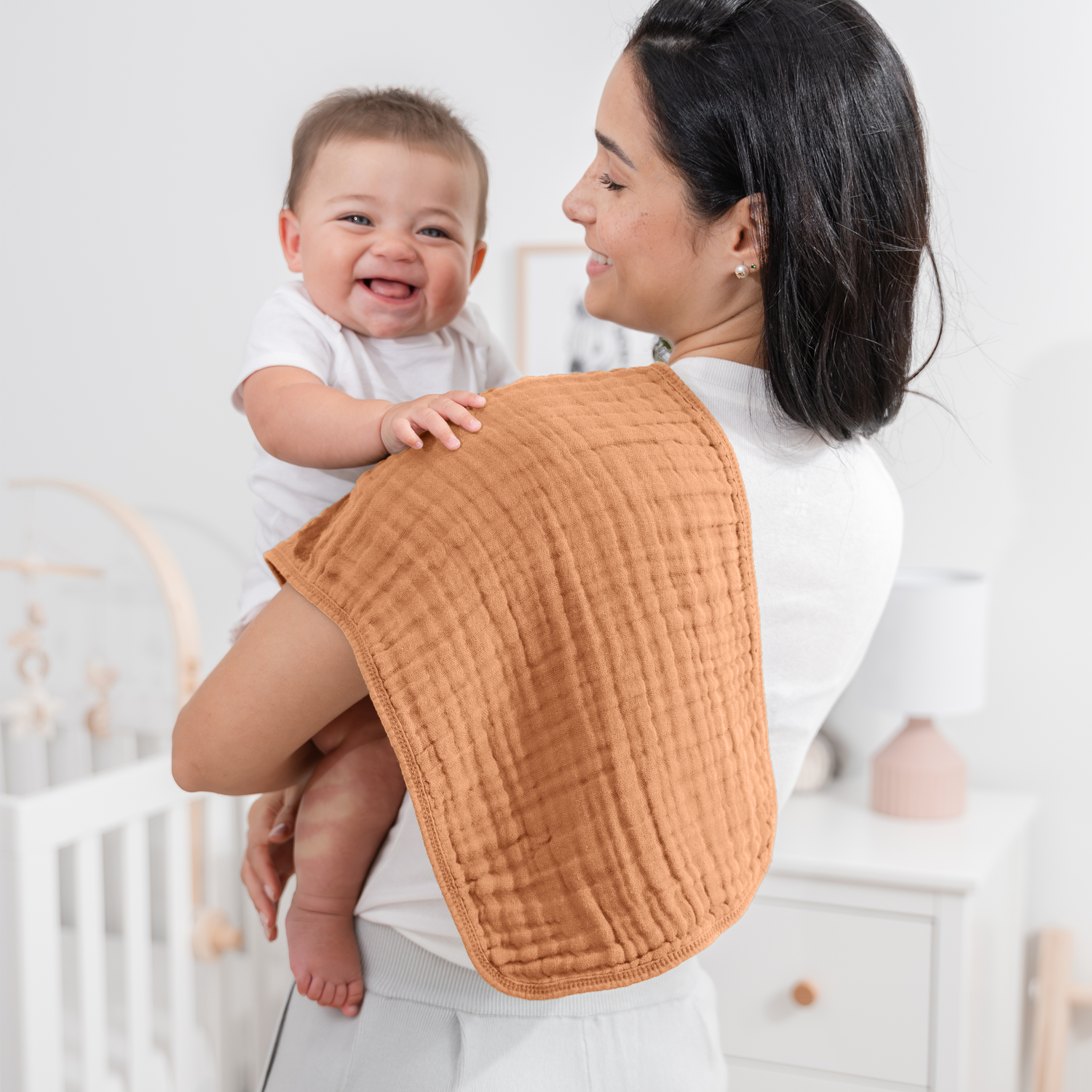Muslin Burp Cloths In Caramel For Newborns By Comfy Cubs Comfy Cubs Everetts Place: Online Boutique