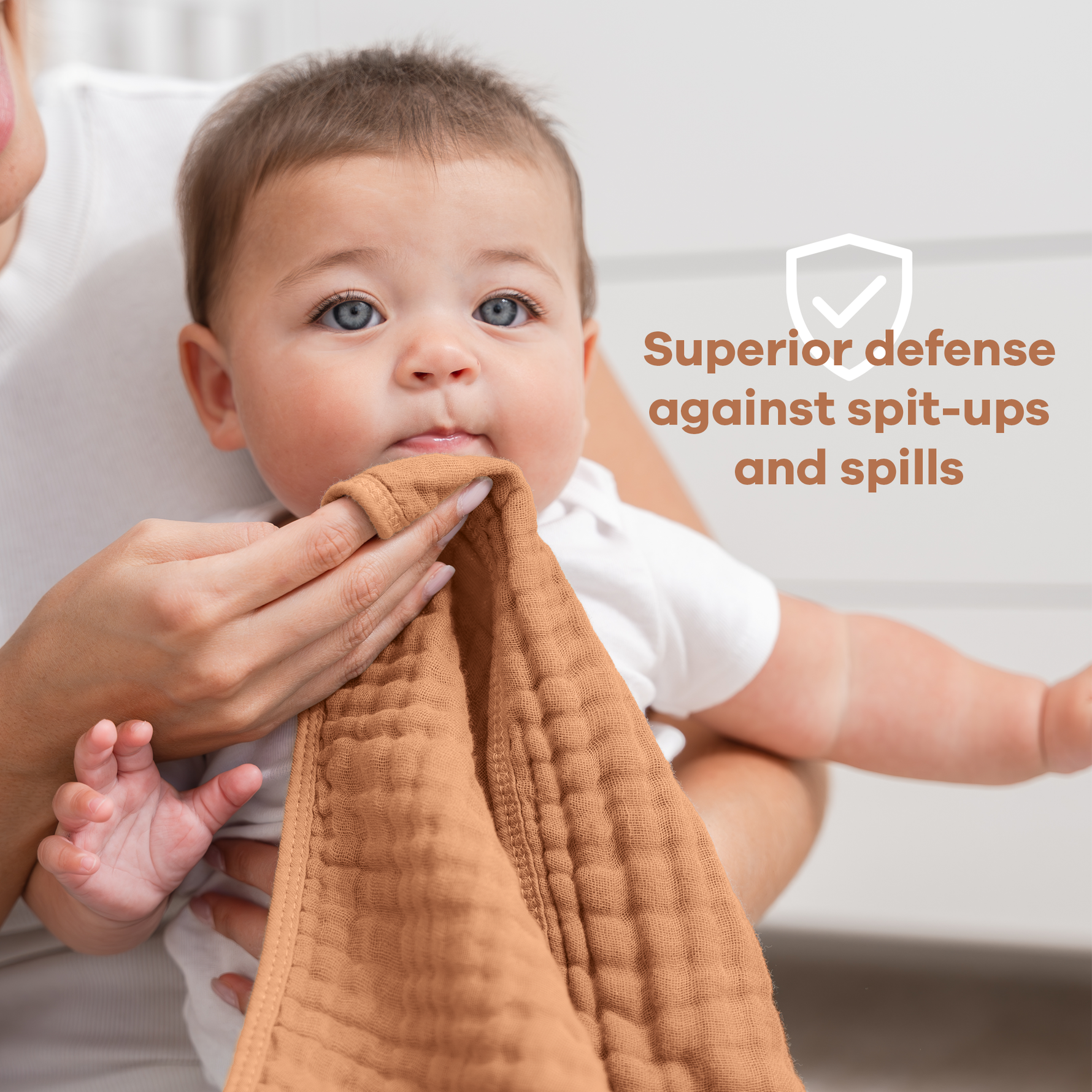 Muslin Burp Cloths In Caramel For Newborns By Comfy Cubs Comfy Cubs Everetts Place: Online Boutique