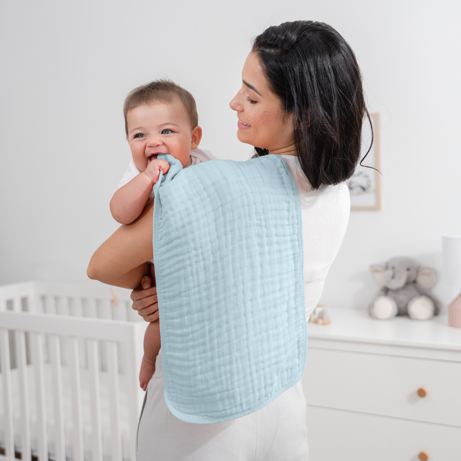 Muslin Burp Cloths Sky Blue Baby Essentials Gift Set Comfy Cubs Everetts Place: Online Boutique