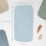 Muslin Burp Cloths Sky Blue Baby Essentials Gift Set Comfy Cubs Everetts Place: Online Boutique