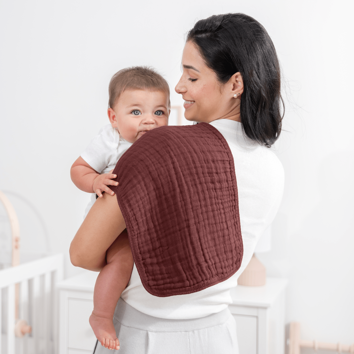 Comfy Cubs Muslin Burp Cloths Wine Color For Newborn Baby Gift - Everetts Place Boutique - 